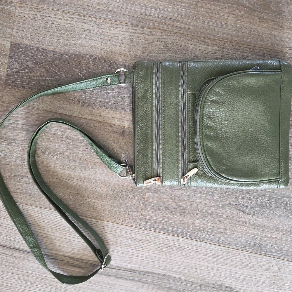 Green Leather Crossbody Bag - Picture 3 of 8